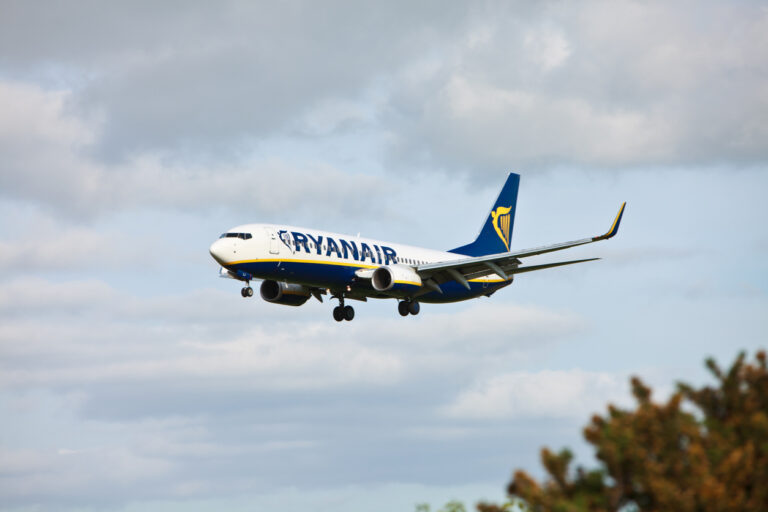 Ryanair Boeing 737 landing at Cork Airport Ireland